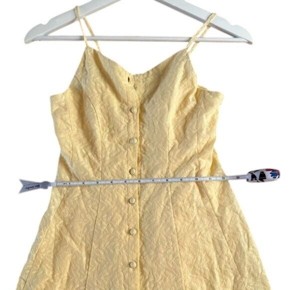 Walking on Sunshine Yellow Button Down Lined Fit and Flare Sundress - Picture 8 of 8